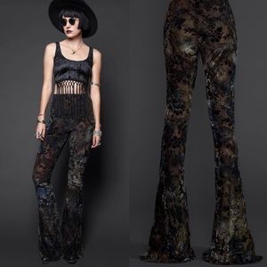 Velvet Burnout Lip Service bell bottom  pants